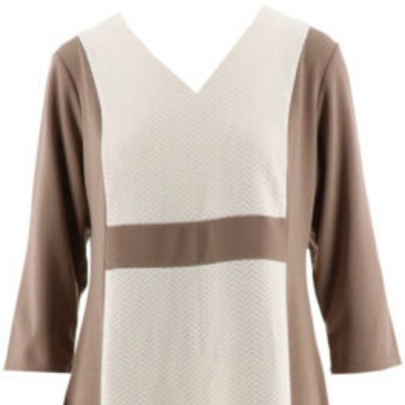 NWT LIZ CLAIBORNE NY PONTE KNIT V-NECK DRESS 20P - Picture 3 of 11